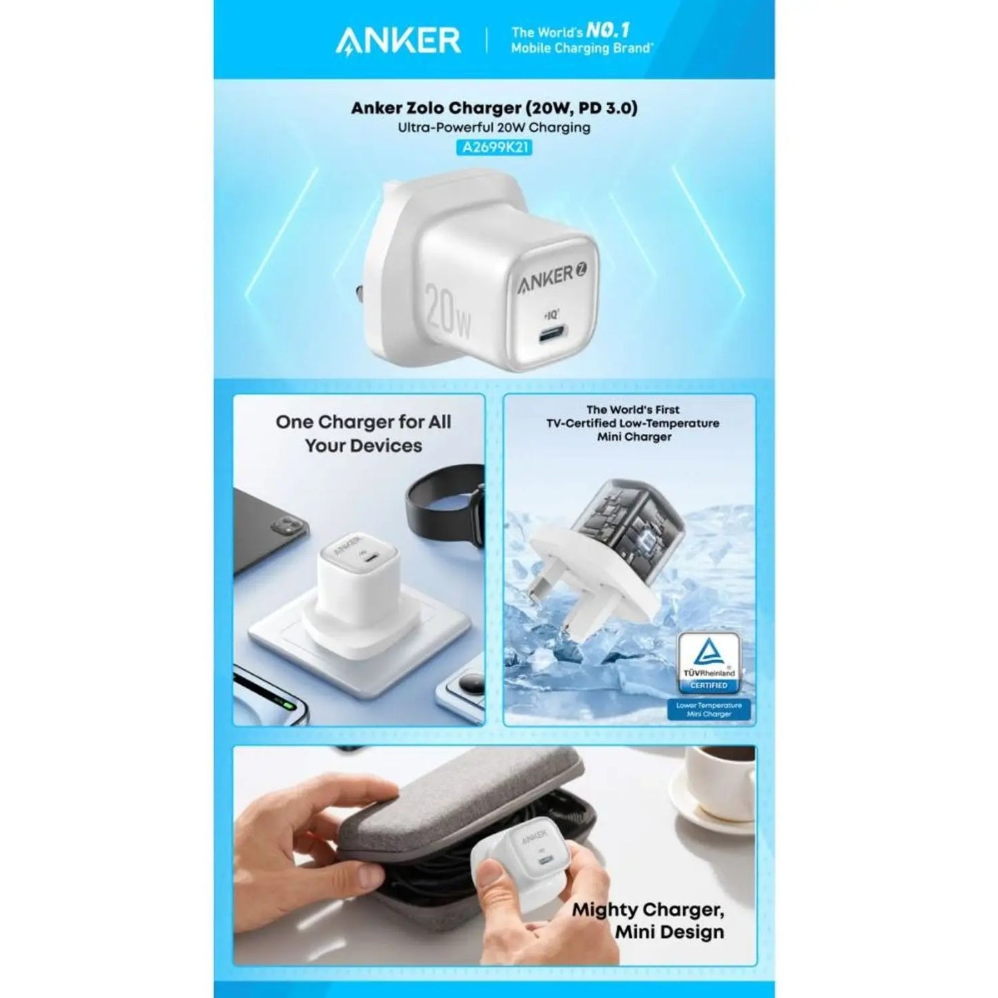 Anker Zolo Charger (20W, PD 3.0)