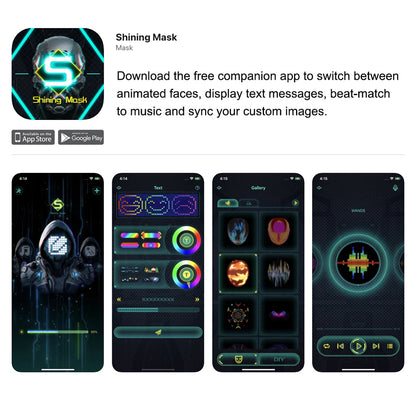 Shining LED Mask with Bluetooth Programmable App