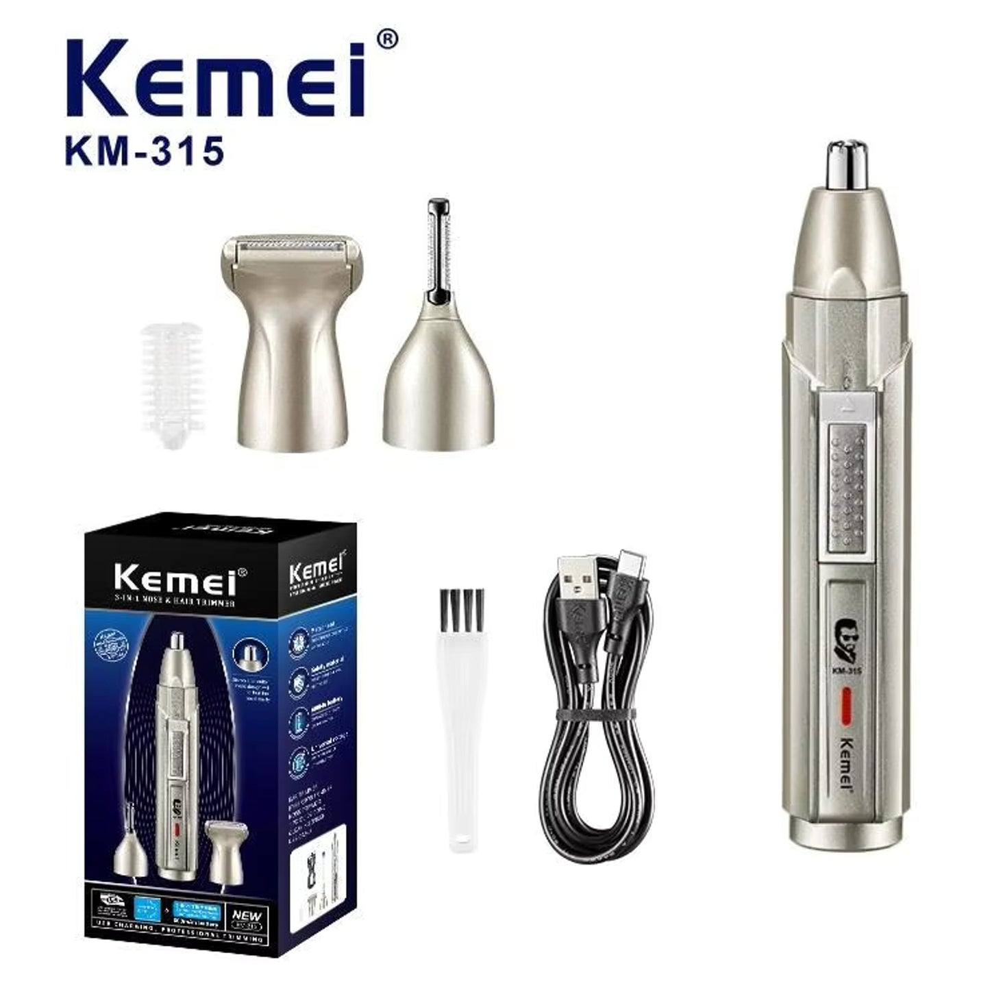 Kemei 3-In-1 Nose & Hair Trimmer KM-315