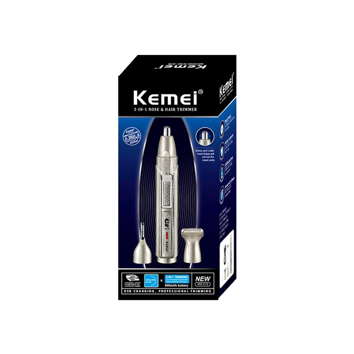 Kemei 3-In-1 Nose & Hair Trimmer KM-315