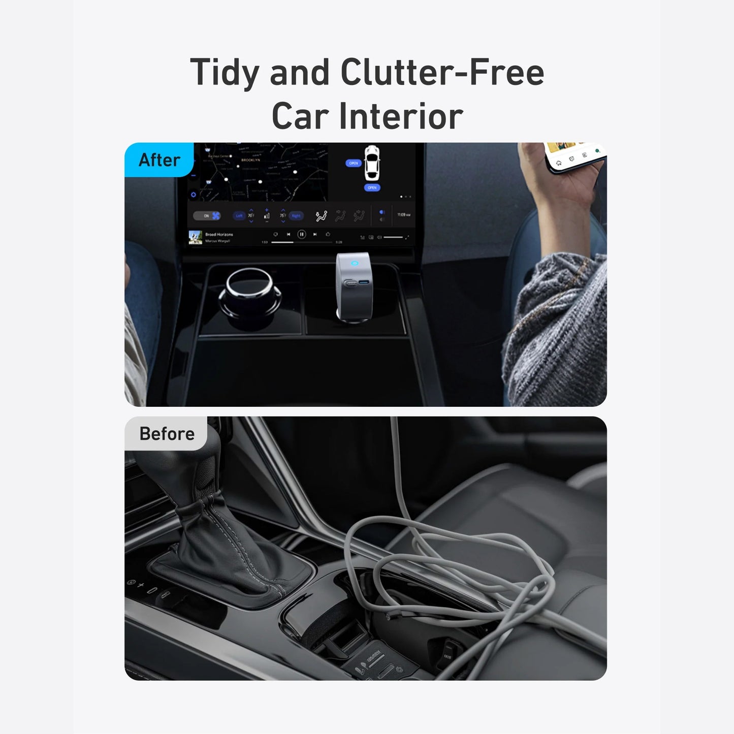 Anker Nano Car Charger (75W, USB-C Port, Built-In Retractable USB-C Cable)