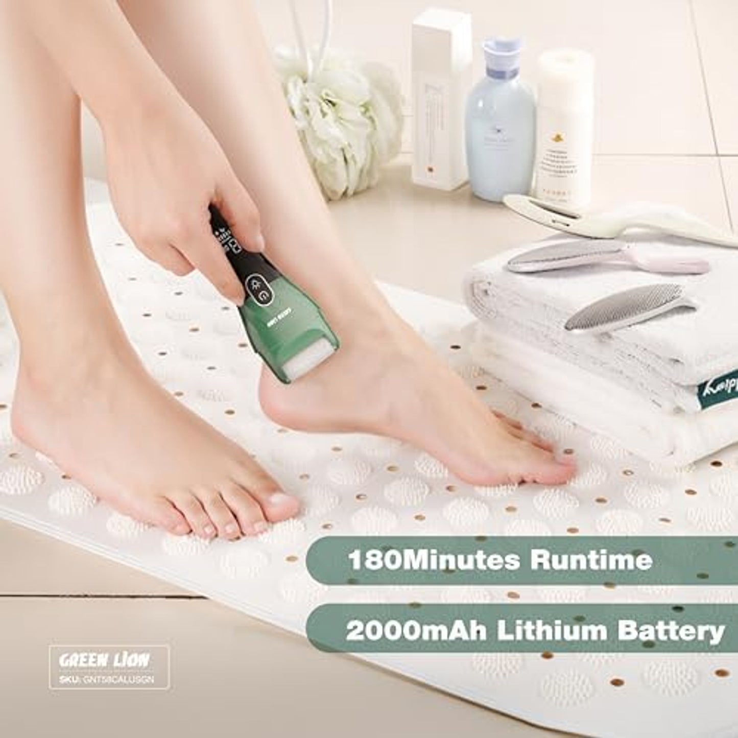 Green Lion Callus Remover – Rechargeable Dead Skin Remover 2500 RPM