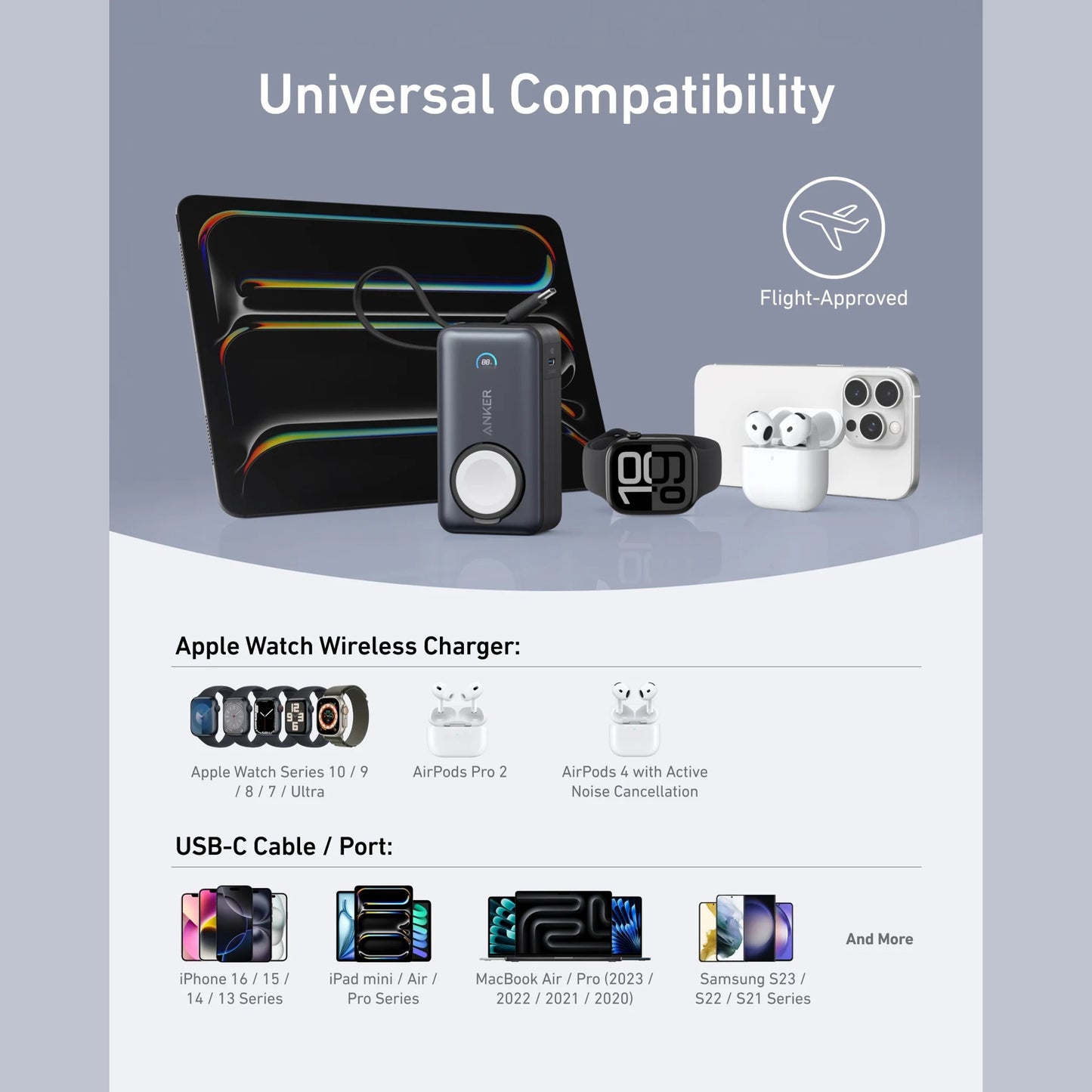 Anker MagGo Power Bank (10K, 35W, For Apple Watch)