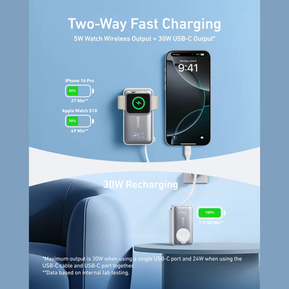 Anker MagGo Power Bank (10K, 35W, For Apple Watch)