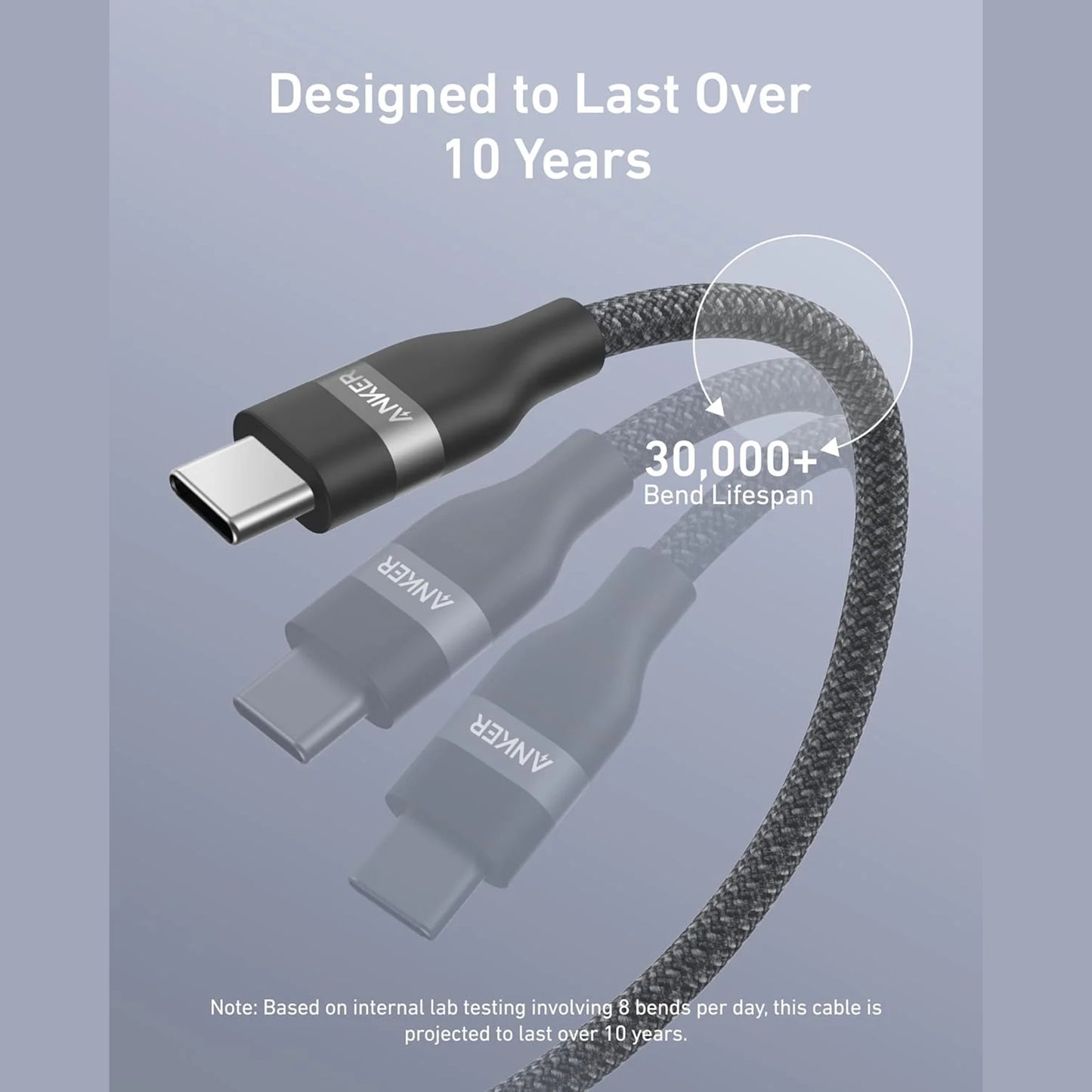 Anker USB-C to USB-C Cable (240W, Upcycled-Braided)