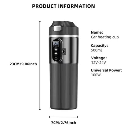 Intelligent Car Electric Kettle 500mL with Touch Screen & Temperature Control