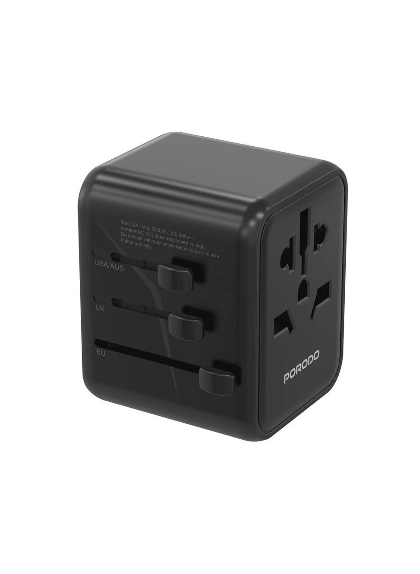 Porodo Dual USB-A Universal Travel Adapter 2.4A