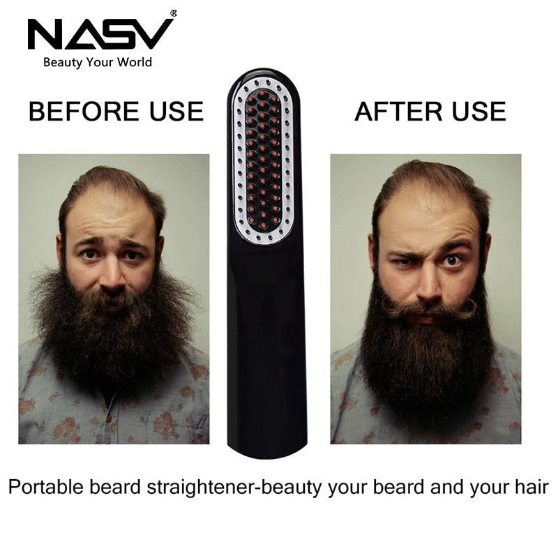 NASV 500 Mini Beard Straightener Comb for Travel/Home