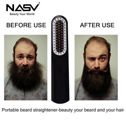 NASV 500 Mini Beard Straightener Comb for Travel/Home