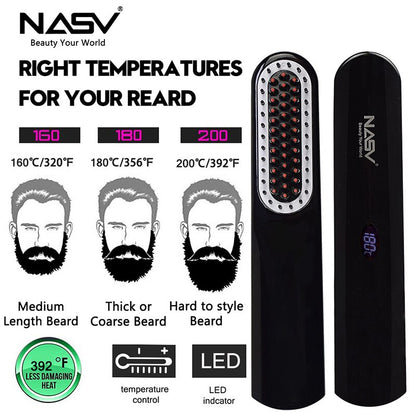 NASV 500 Mini Beard Straightener Comb for Travel/Home