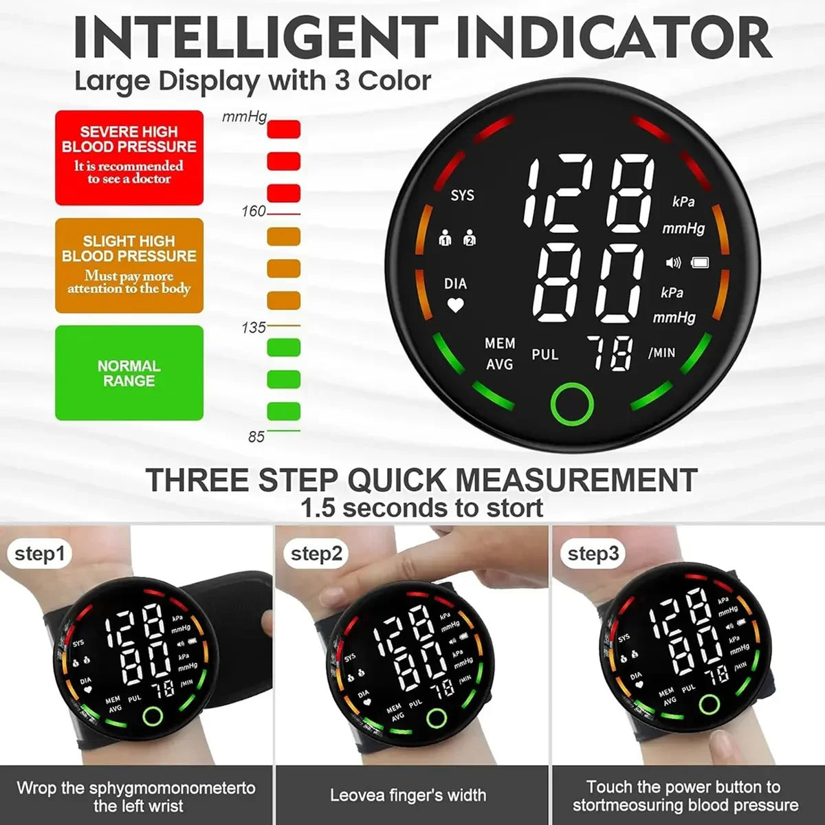 Porodo LiveOn - Digital Blood Pressure Monitor with One-Key Measure