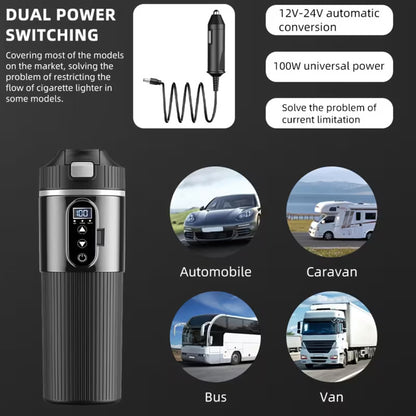 Intelligent Car Electric Kettle 500mL with Touch Screen & Temperature Control