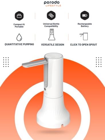Porodo Bottle & Tabletop Water Pump with Digital Display and Touch Control