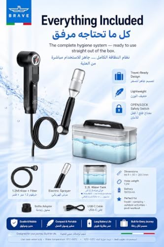 Brave Electric Portable Bidet with 2.3L Water Tank