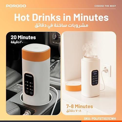 Porodo Smart Portable Kettle Digital Temperature Display