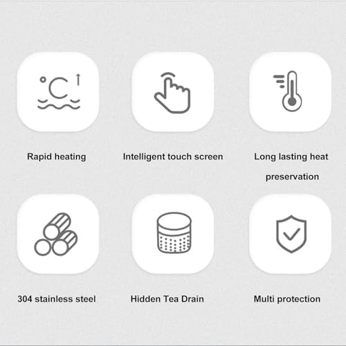 Intelligent Car Electric Kettle 500mL with Touch Screen & Temperature Control