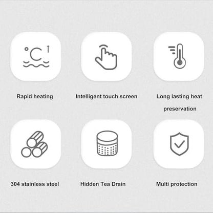 Intelligent Car Electric Kettle 500mL with Touch Screen & Temperature Control