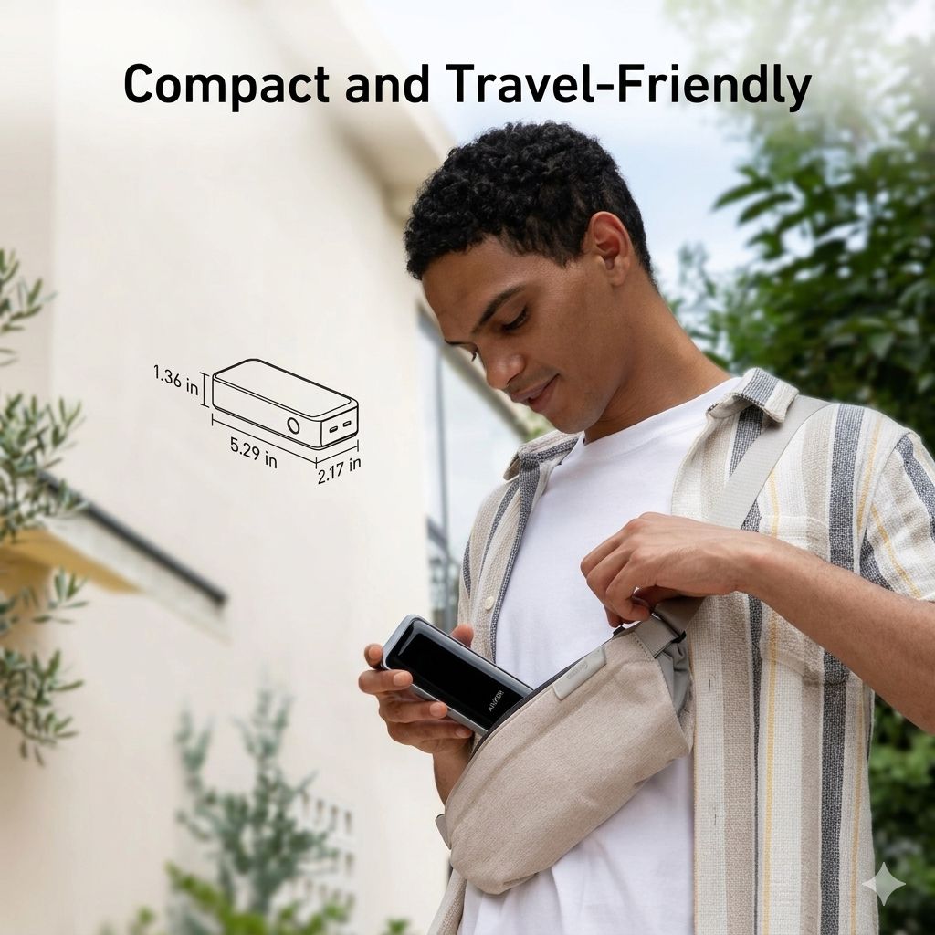 Anker Prime 12,000mAh Power Bank (130W, 2-Port, Smart Display)
