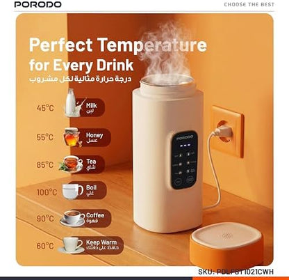 Porodo Smart Portable Kettle Digital Temperature Display