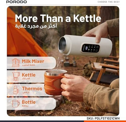 Porodo Smart Portable Kettle Digital Temperature Display