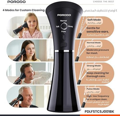Porodo Opto Electric Ear Wax Cleaner with Omnidirectional Sprinkler Nozzle