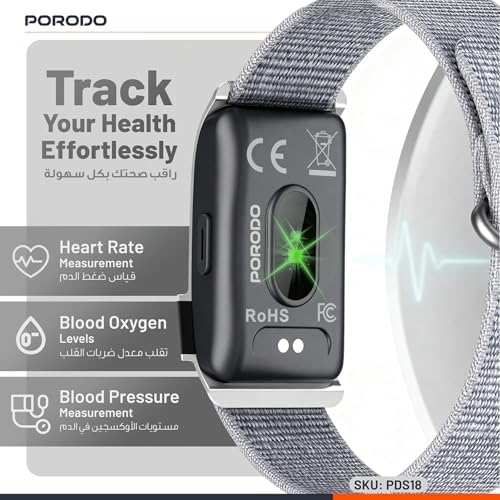 Porodo Trackfit Pro Smart Bracelet Fitness Tracker with Display App