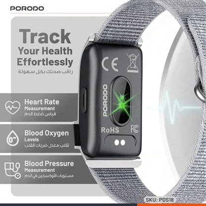 Porodo Trackfit Pro Smart Bracelet Fitness Tracker with Display App