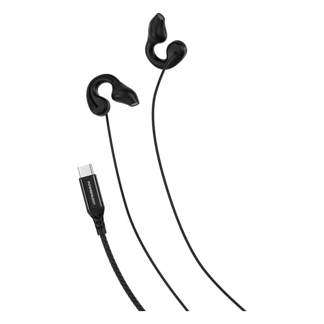 Powerology Voro Earhook USB-C Wired Earphones