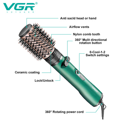 VGR 2in1 Professional Rotating Hot Air Styler V-498