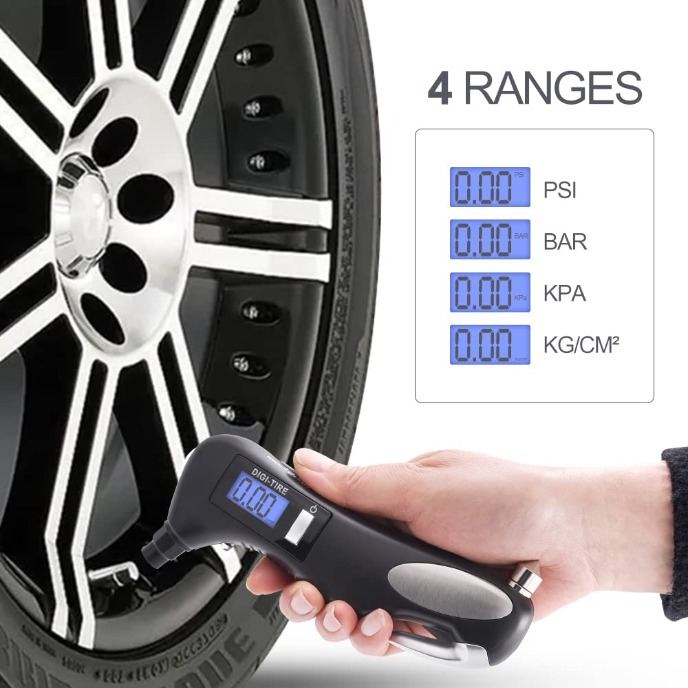 5-In-1 Digital Tire Pressure Gauge & Emergency Tool