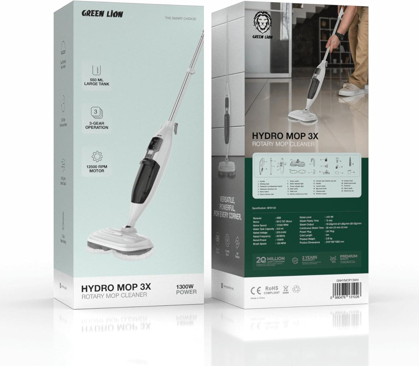 Green Lion Hydro Mop 3X Rotary Mop Cleaner 1300W