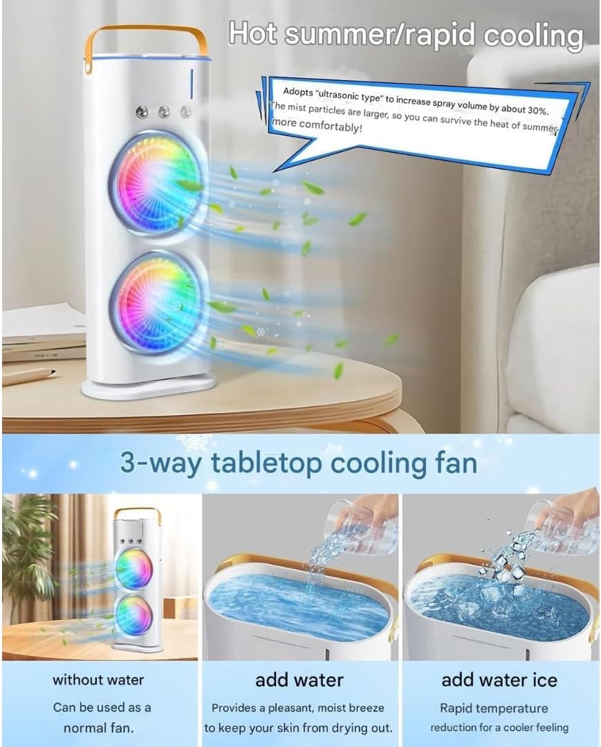 Double-Ended Spray Fan Portable Air Cooler