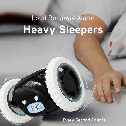 Alarm Clock on Wheels for Heavy Sleepers | Rolling Runaway Clock to Wake You Up