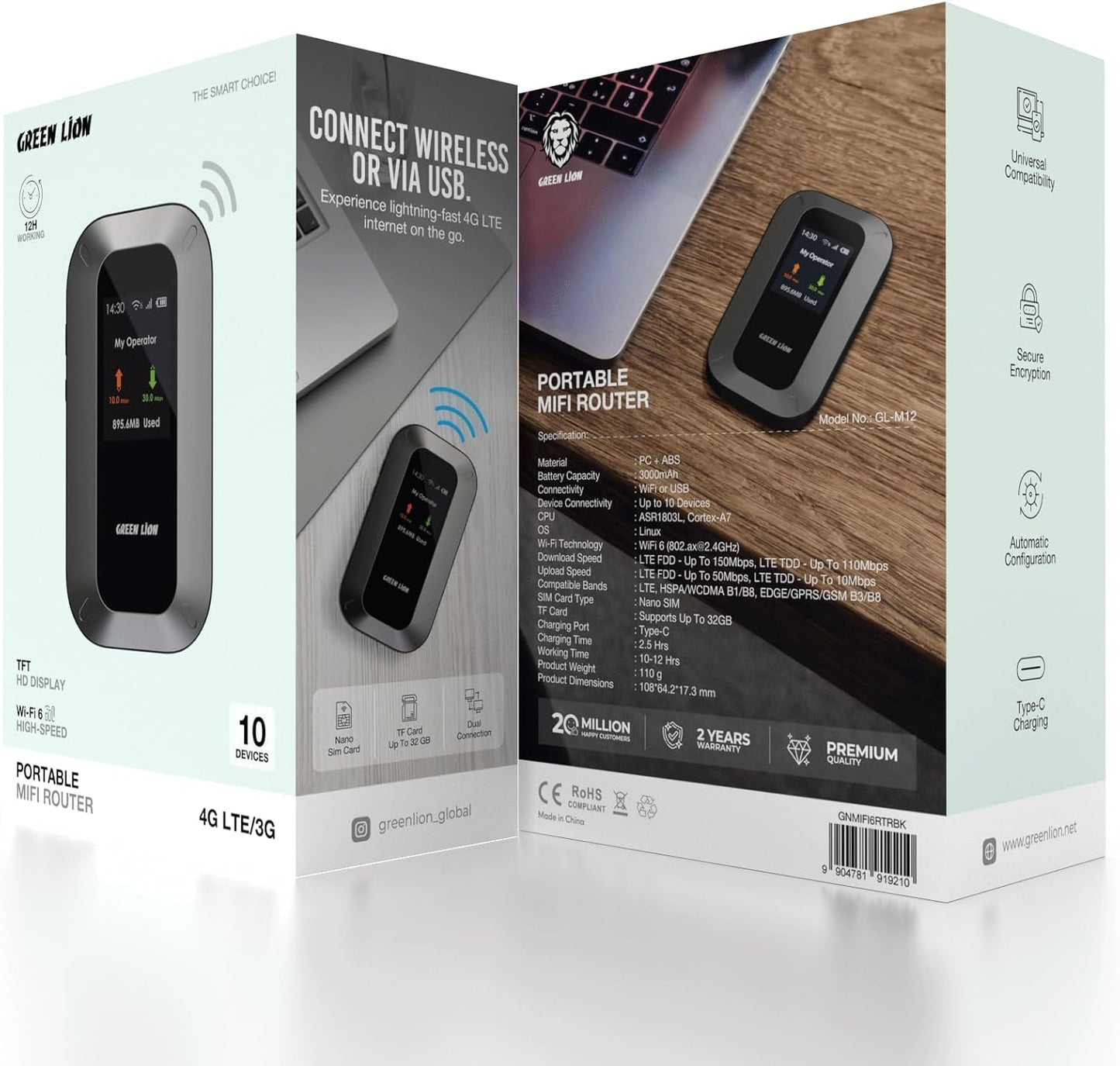 Green Lion Portable Mifi Router GL-M12