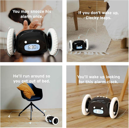 Alarm Clock on Wheels for Heavy Sleepers | Rolling Runaway Clock to Wake You Up