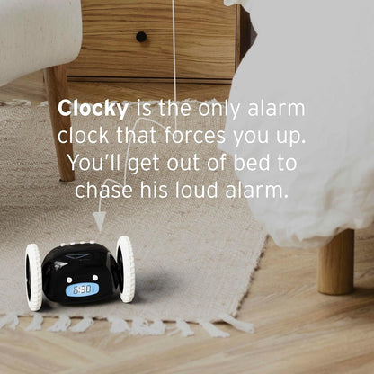 Alarm Clock on Wheels for Heavy Sleepers | Rolling Runaway Clock to Wake You Up