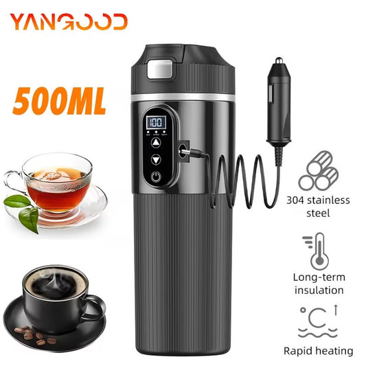 Intelligent Car Electric Kettle 500mL with Touch Screen & Temperature Control