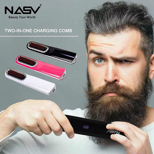 NASV 500 Mini Beard Straightener Comb for Travel/Home