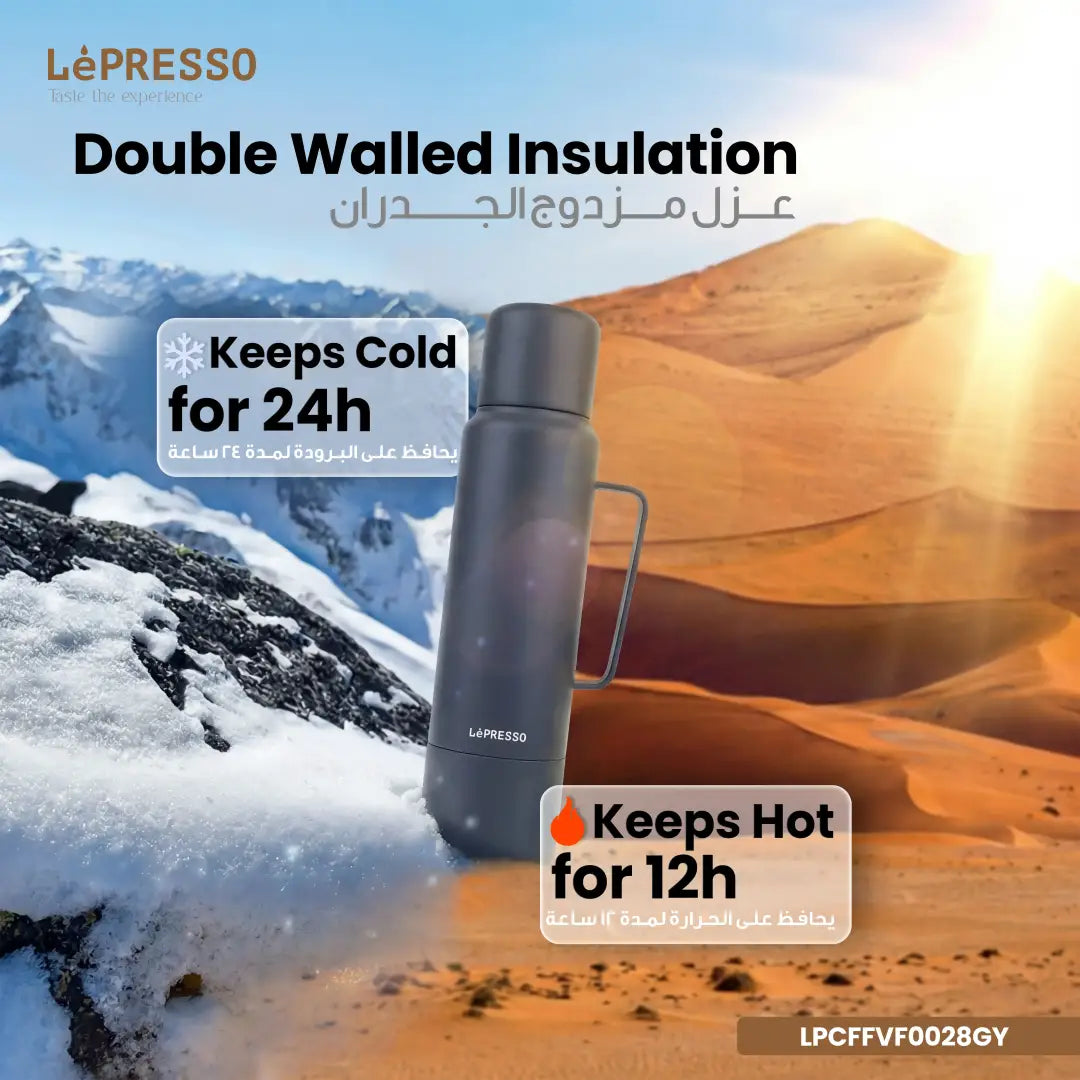 LePresso Vacaflow Double Wall Insulated Vacuum Bottle