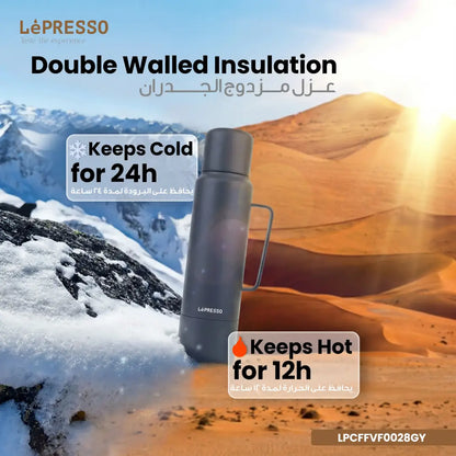 LePresso Vacaflow Double Wall Insulated Vacuum Bottle
