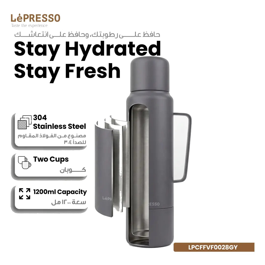 LePresso Vacaflow Double Wall Insulated Vacuum Bottle