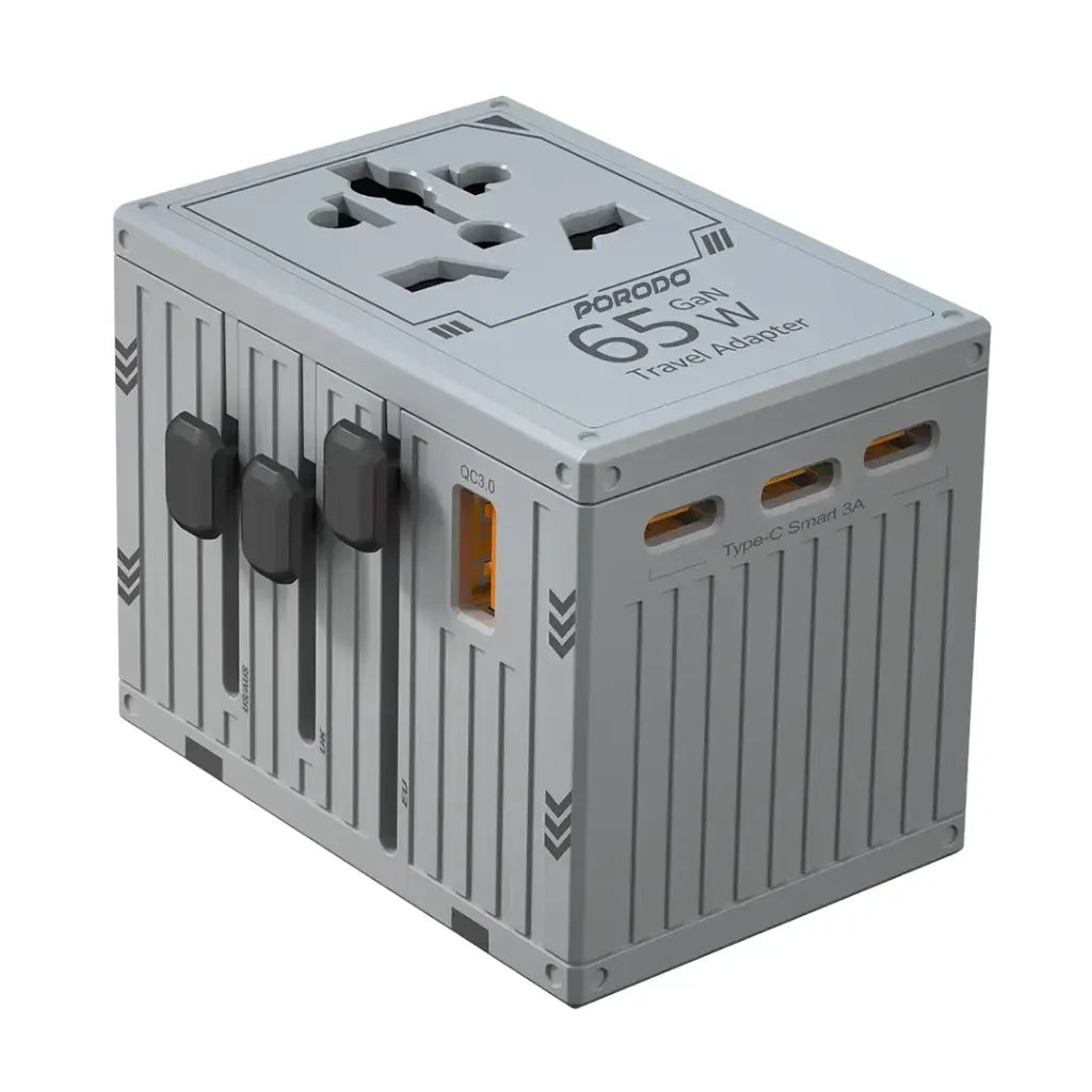 شاحن بورودو العالمي بخمسة منافذ للسفر بقوة 65 وات - FWC038