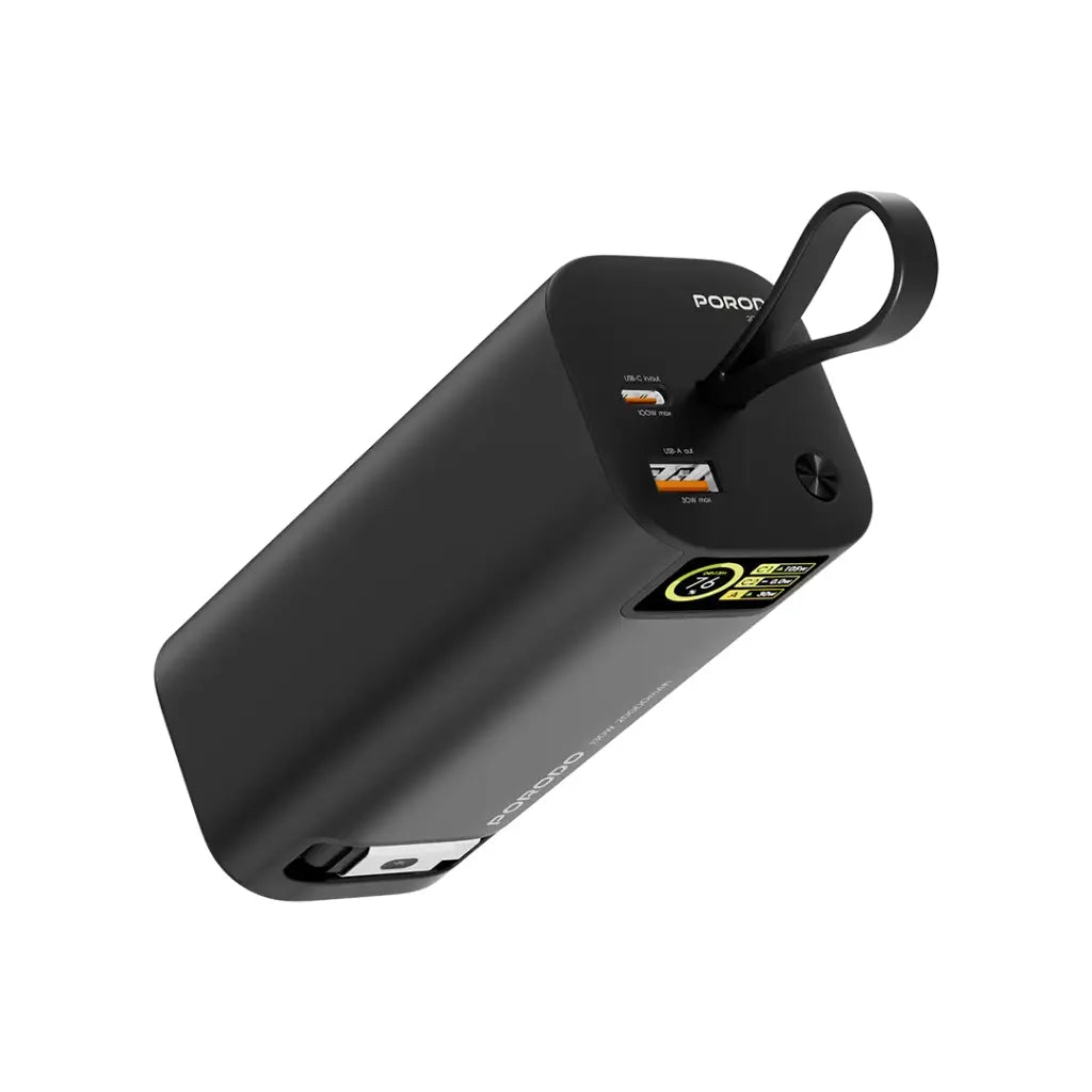 بنك الطاقة Porodo 20000mAh/130W (منفذ USB من النوع C قابل للسحب 1M) - PB066