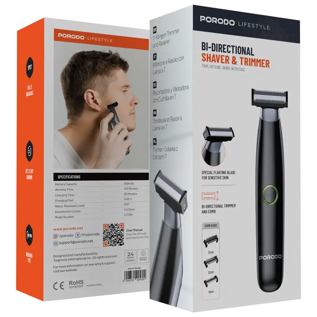 Porodo Bi-Directional Shaver & Trimmer - LFS184