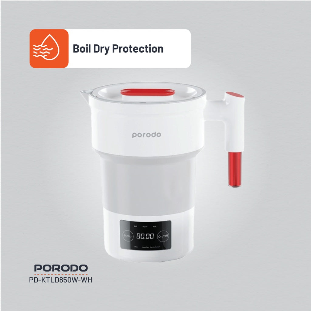 Porodo Portable Folding Electric Kettle 850W/600mL
