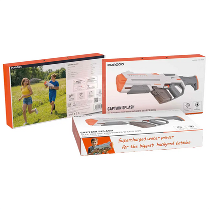 Porodo Captain Splash Electric Suction Power Water Gun with 350ml Water Tank Capacity