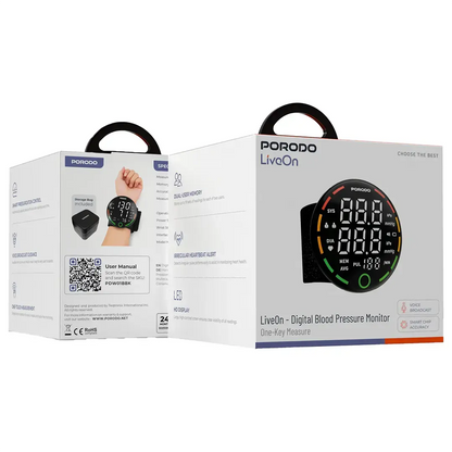 Porodo LiveOn - Digital Blood Pressure Monitor with One-Key Measure