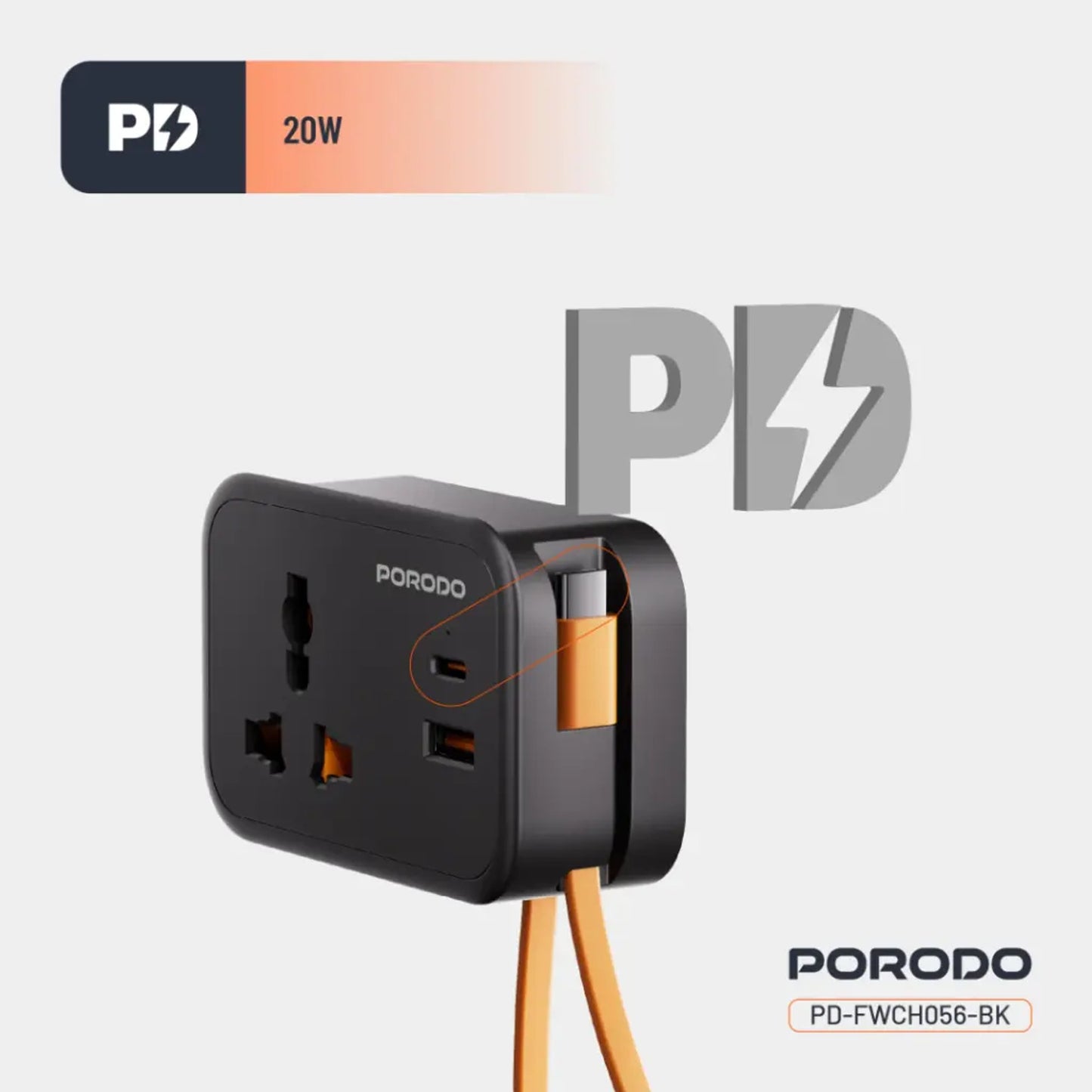 Porodo Universal Wall Socket