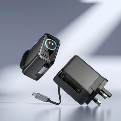 Powerology 100W AI TFT Adapter Retractable Type-C Cable