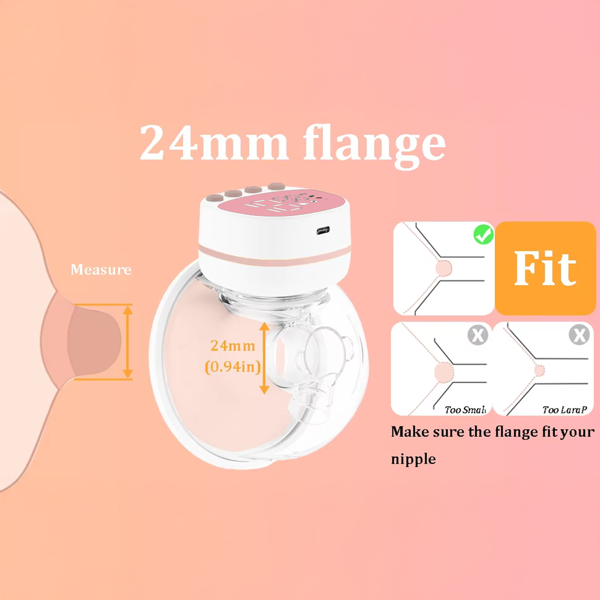 Wearable Electric Breast Pump with 3 Modes & 15 Speeds